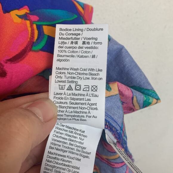 J crew women's size 4 small re imagined tropical blue tank new tie back resort b - Picture 8 of 13